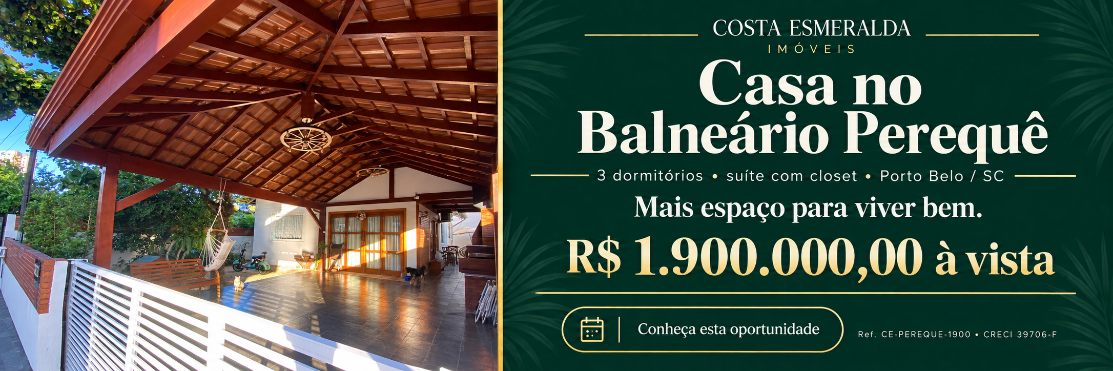 Casa no Balneário Perequê: 3 dormitórios e suíte com closet — capa